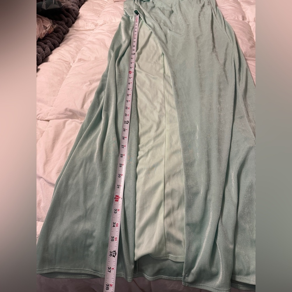 Katie May Los Angeles A Cut Above Gown - NWT - Size L Mint Green One-Shoulder - Picture 13 of 13